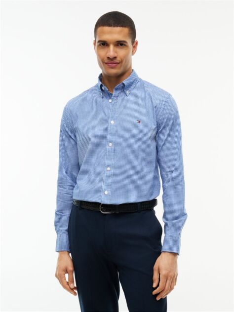 Blue Regular Fit Flex Gingham Shirt  Men