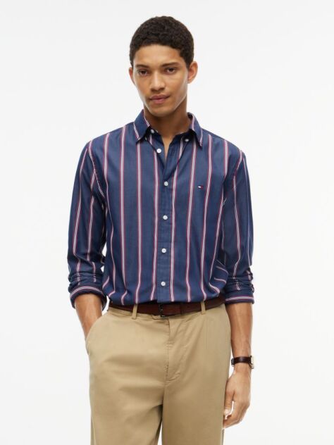 Multi Regular Fit Flex Stripe Poplin Shirt  Men