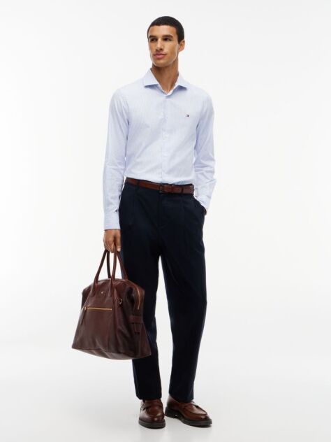 Blue Slim Fit Oxford Stripe Shirt  Men