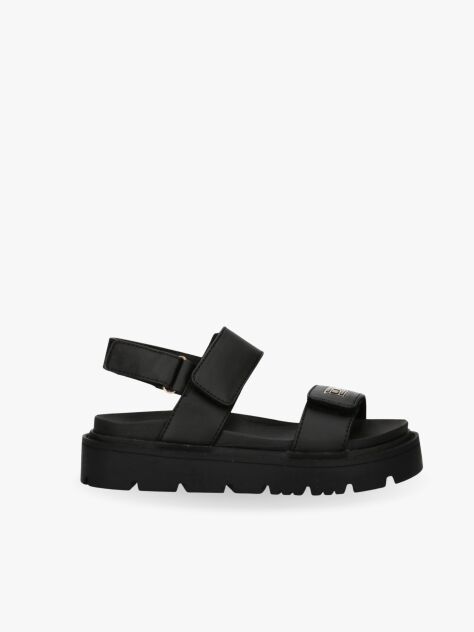 Black Hook And Loop Sandals  Girls