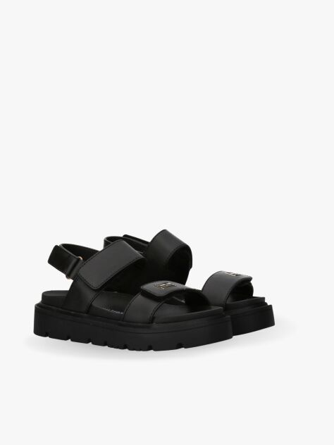Black Hook And Loop Sandals  Girls