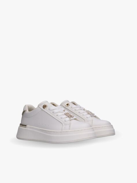 White TH Monogram Metallic Trim Sneakers  Girls