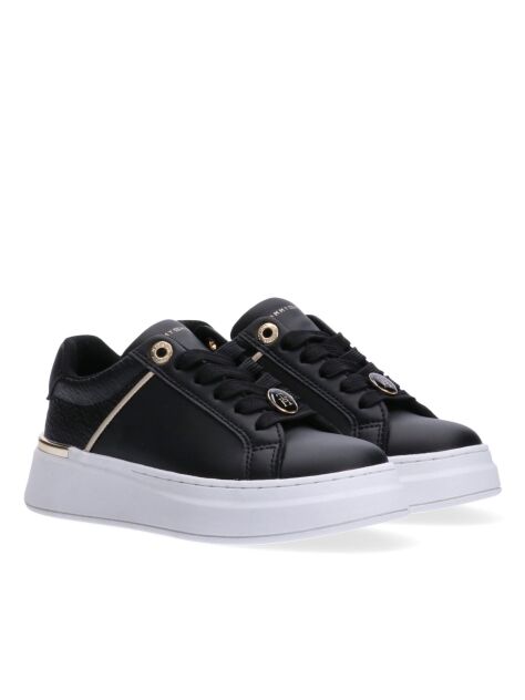 Black TH Monogram Charm Lace-Up Sneakers  Girls