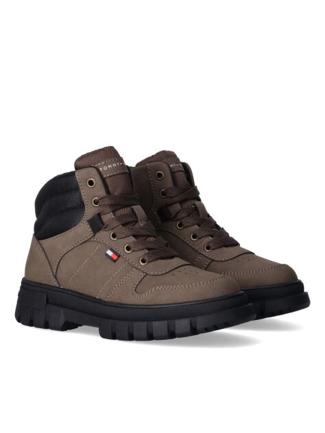 Brown Warm Lined Cleat Lace-Up Boots  Kids Unisex