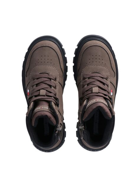 Brown Warm Lined Cleat Lace-Up Boots  Kids Unisex