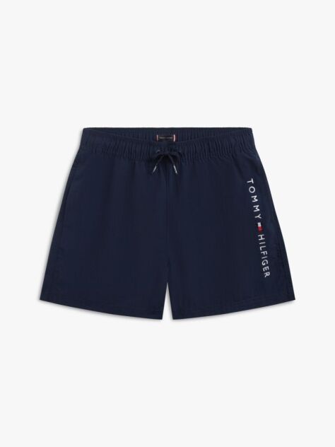 Blue Original Logo Embroidery Mid Length Swim Shorts  Boys