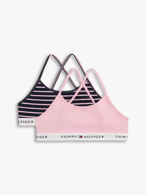 Multi 2-Pack Crossover Strap Print Bralettes  Girls
