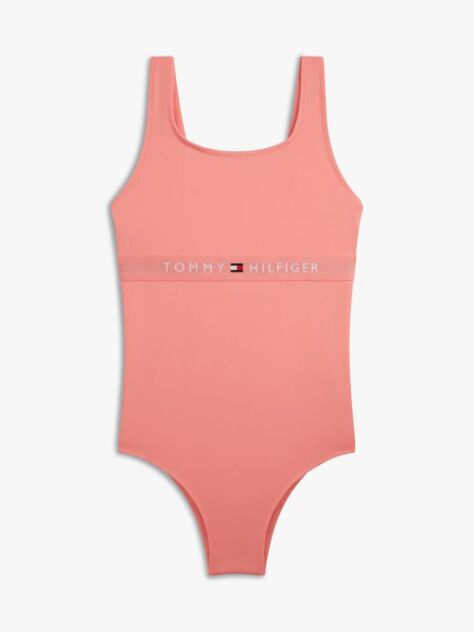 Pink Original Square Neck Scoop Back Swimsuit  Girls
