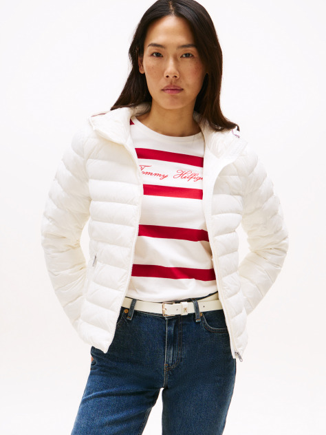 Beige Down Reg Hooded Jacket  Women