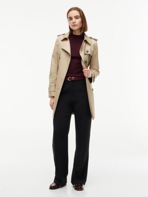 Red Mock Neck Slim Long Sleeve Top  Women