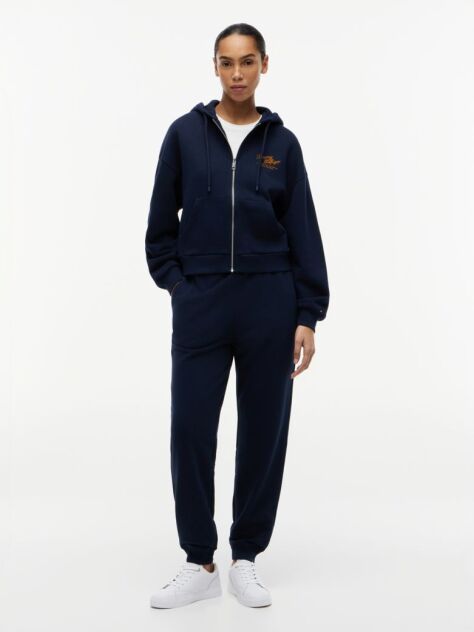 Blue Terry Relaxed Zip-Thru Hoody  Women
