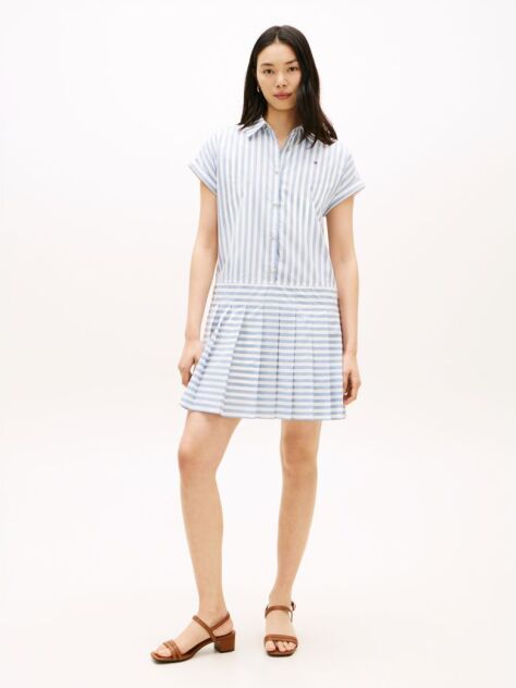 Multi Gold-Tone Button Relaxed Mini Shirt Dress  Women