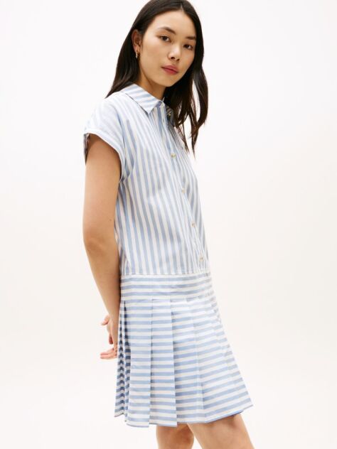 Multi Gold-Tone Button Relaxed Mini Shirt Dress  Women