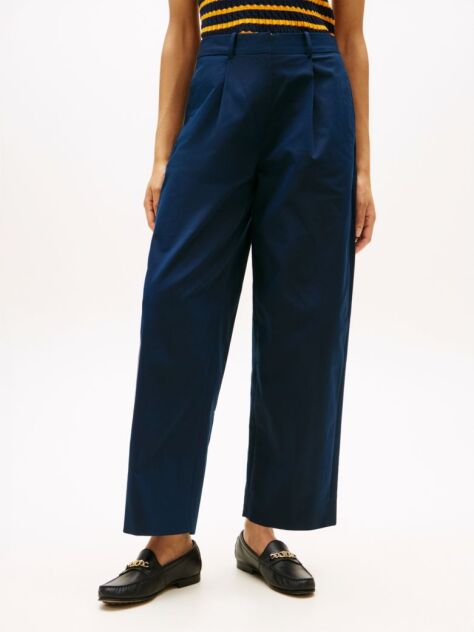 Blue Barrel Leg Mid Rise Chinos  Women