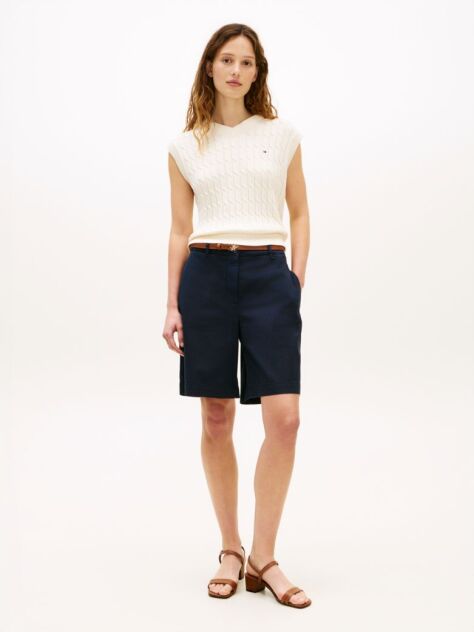 Blue Washed Regular Chino Shorts  Women