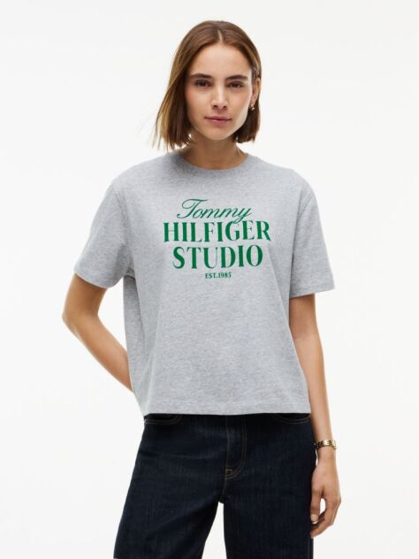 Grey Logo Relaxed Jersey T-Shirt  Women