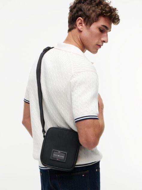 Black Crossbody Reporter Bag  Men