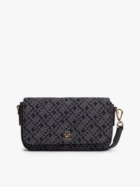 Black Hilfiger Icon Jacquard Crossbody Bag  Women