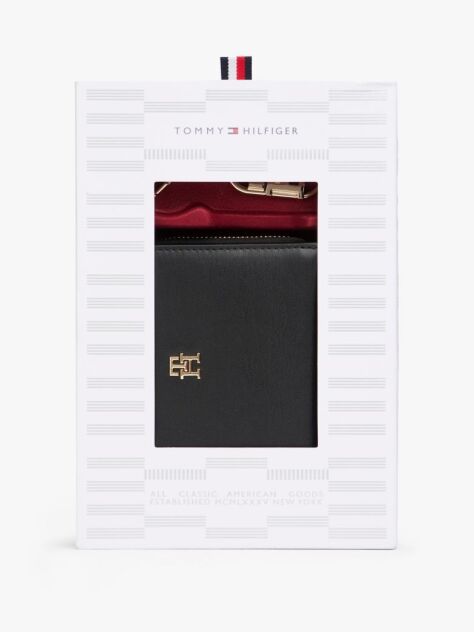 Black Zip-Around Wallet And Charm Gift Box  Women