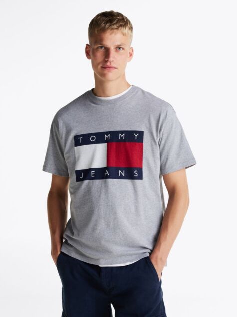 Grey Flag Badge Relaxed T-Shirt  Men