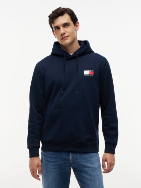 Blue Logo Drawstring Hoody  Men