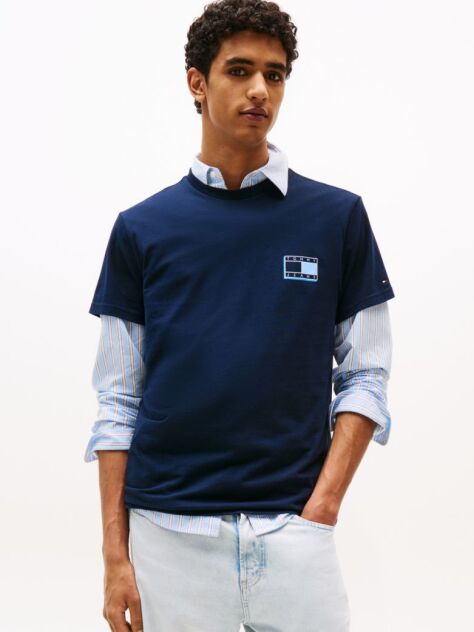 Blue Tonal Logo Slim T-Shirt  Men