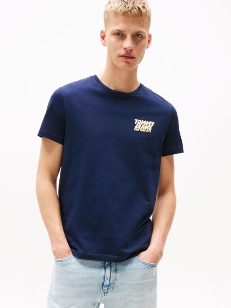 Blue Bubble Logo Slim T-Shirt  Men
