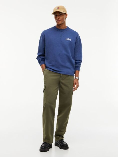 Blue Logo Relaxed Crew Neck Sweatshirt  Men