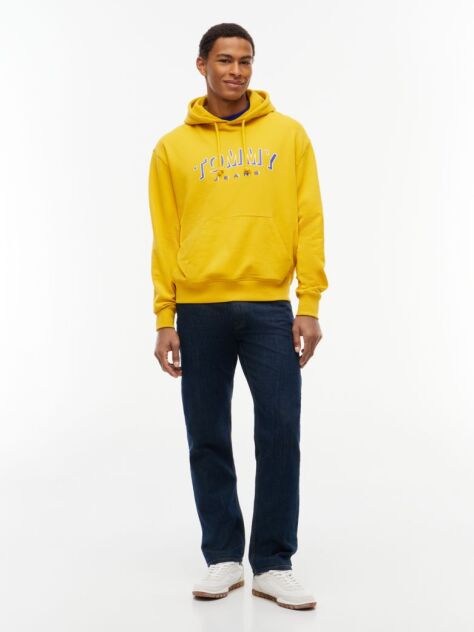 Yellow Logo Relaxed Sueded Terry Hoody  Men