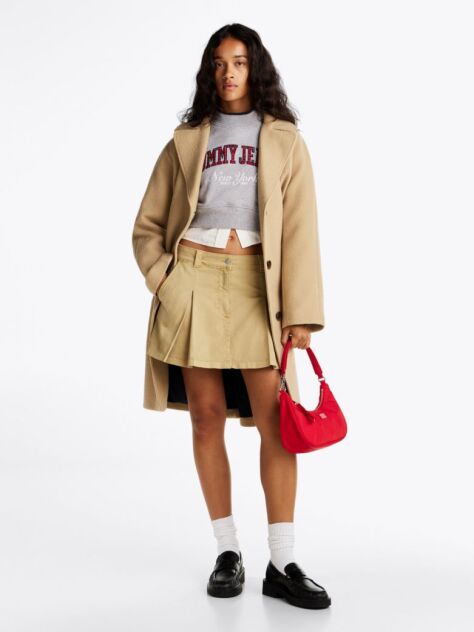 Khaki Pleated Flap Pocket Mini Skirt  Women