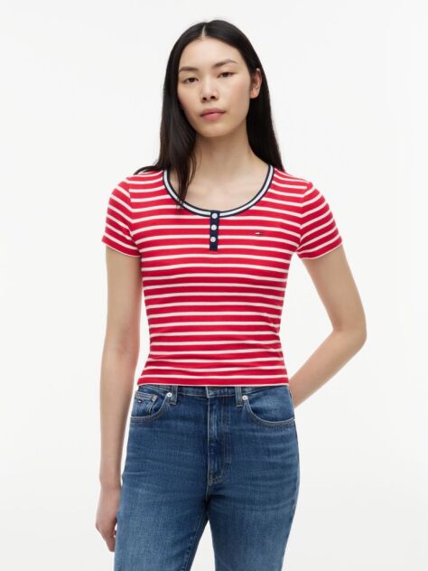 Multi Slim Henley T-Shirt  Women