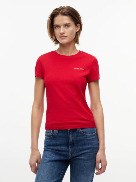 Red Logo Slim Jersey T-Shirt  Women
