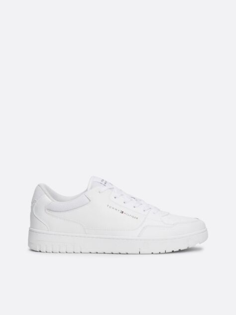 White Leather Basketball Trainers  Men