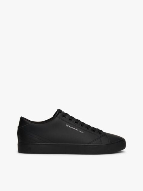 Black Essential Textured Stitch Logo Trainers  Men