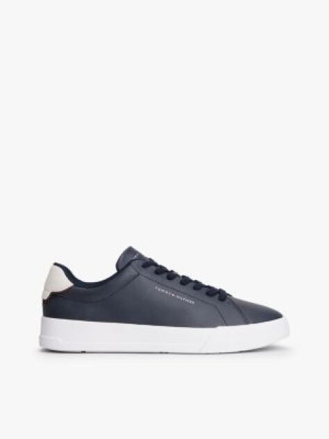 Blue Pebble Grain Court Trainers  Men