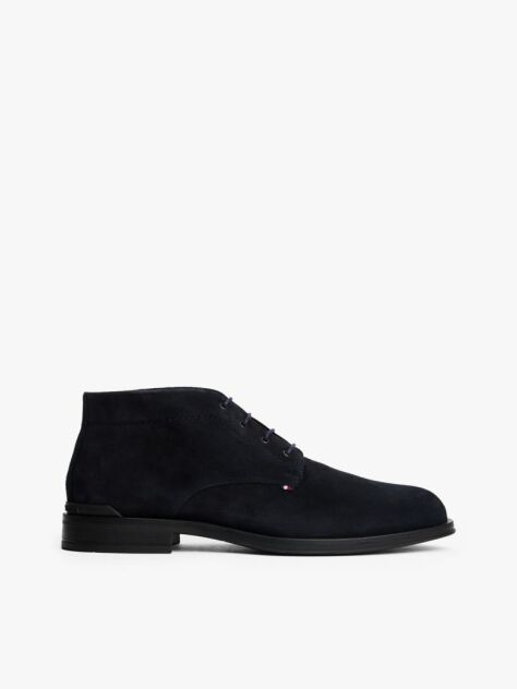 Blue Suede Lace-Up Boots  Men