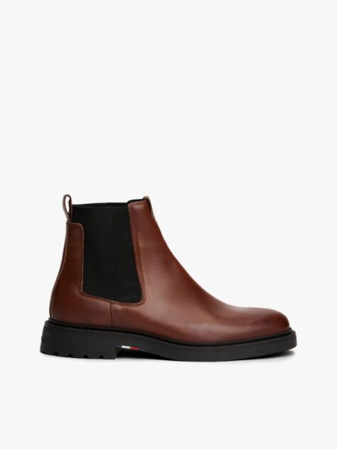 Brown Lightweight Leather Chelsea Boots  Men