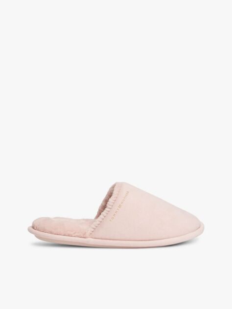 Pink Microsuede Logo Slippers  Women