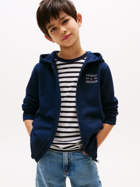Blue Logo Zip-Thru Hoody  Boys