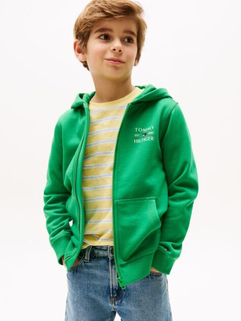Green Logo Zip-Thru Hoody  Boys