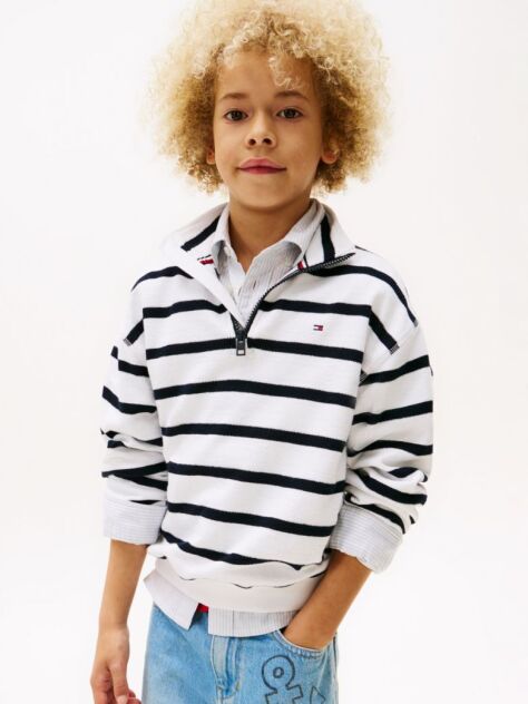 Multi Breton Stripe Half-Zip Sweatshirt  Boys