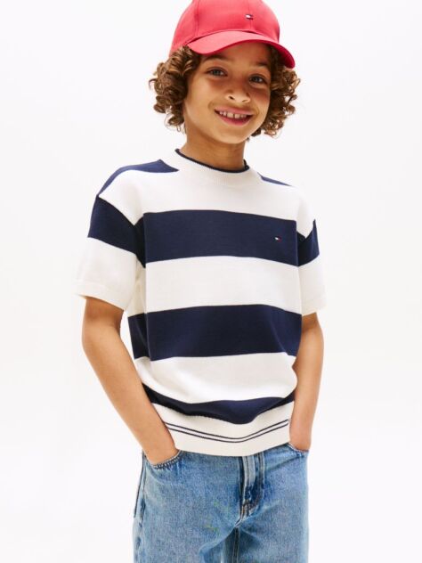 Multi Rugby Stripe Short Sleeve Jumper  Boys