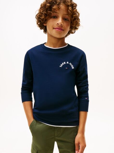 Blue Take A Hike Print Long Sleeve Tee  Boys
