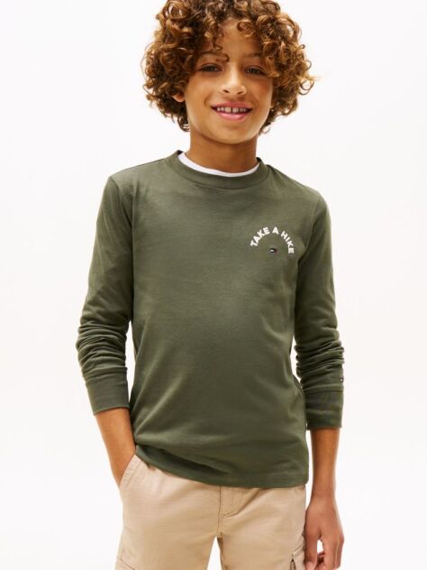 Green Take A Hike Print Long Sleeve Tee  Boys