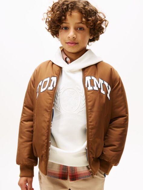 Brown Varsity Reversible Relaxed Bomber Jacket  Boys