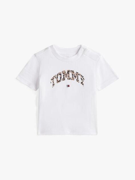 White Leopard Print Short Sleeve Tee  Newborn