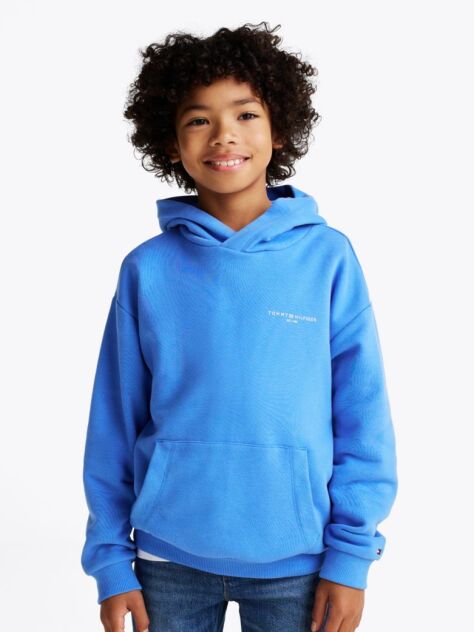 Blue Signature Tape Logo Hoody  Kids Unisex