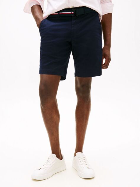 Blue Essential Brooklyn Twill Shorts With Belt  Men