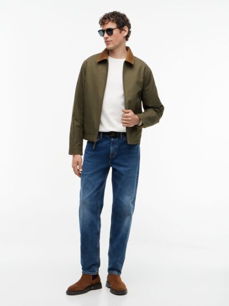 Beige Cotton Cashmere Crew Neck Jumper  Men