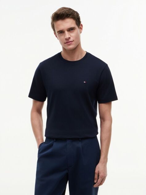 Blue Interlock Knit T-Shirt  Men